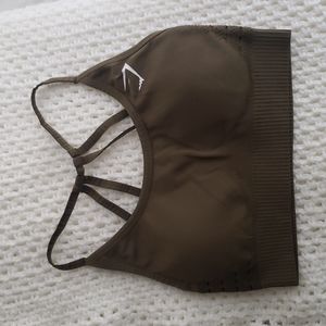 Gymshark Seamless Sports hiBra in Khaki